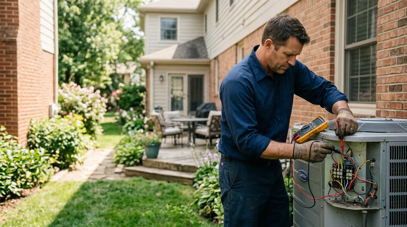 HVAC technician working near Janesville, IA